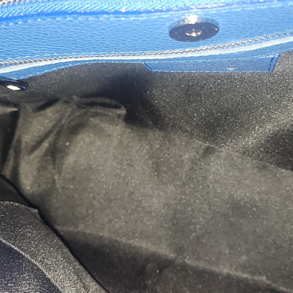 Viola Castellani Made in Italy blue leather shoulder bag/ handbag - Picture 5 of 9